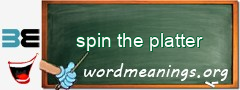 WordMeaning blackboard for spin the platter